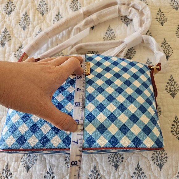 NWT Dooney & Bourke Suki Crossbody Sky Blue Gingham Check BGNGH1696 Purse - Picture 16 of 16